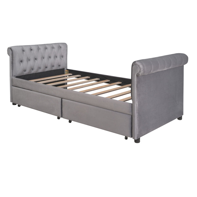 Upholstered Daybed, Wood Slat Support