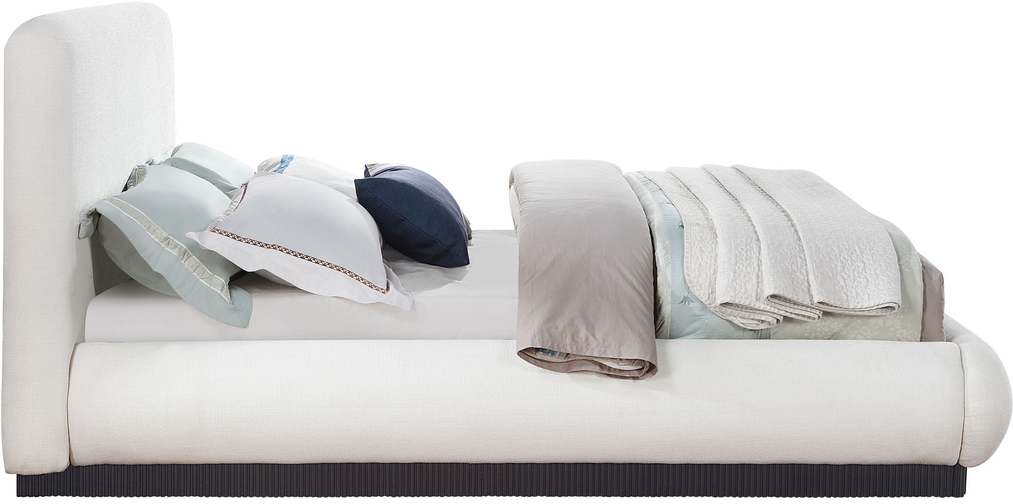 Rigby - Linen Bed With Black Base - Urban Living Furniture (Los Angeles, CA)