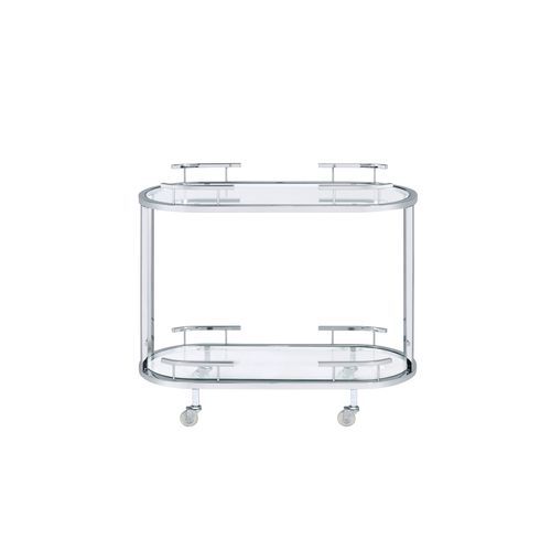 Piffo - Serving Cart Set - Clear Glass & Chrome - Urban Living Furniture (Los Angeles, CA)