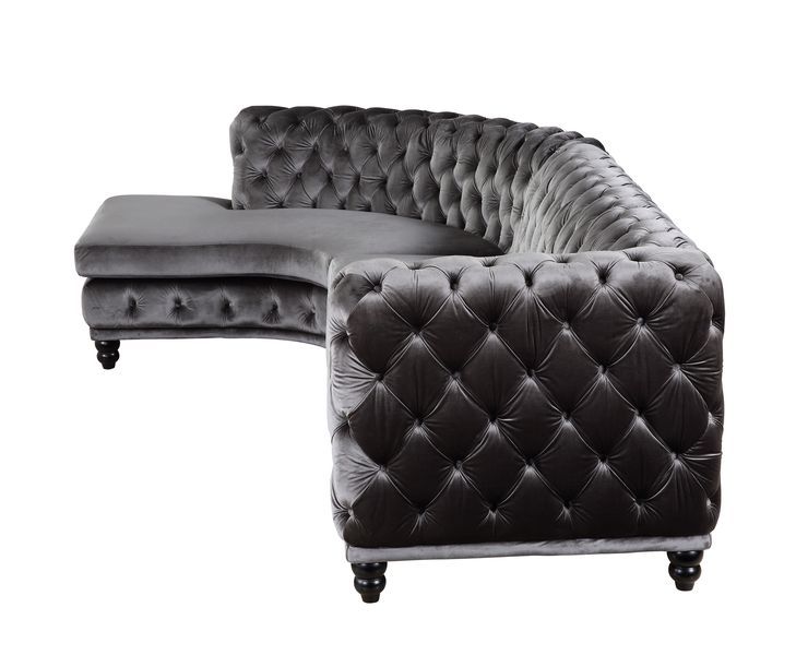 Atesis - Sectional Sofa - Dark Gray Velvet - Urban Living Furniture (Los Angeles, CA)
