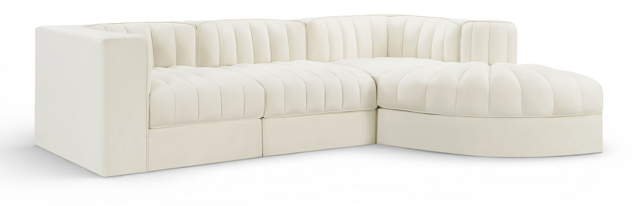 Rummi - Velvet Performance Fabric Upholstered 4 Piece Modular Sectional, With Reverse Corner Chair - Urban Living Furniture (Los Angeles, CA)
