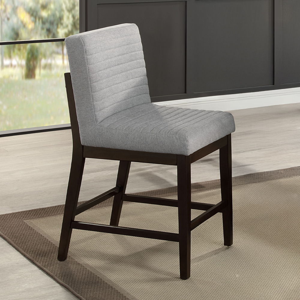Edwyn - Counter Height Chair (Set of 2) - Gray Linen & Espresso - Urban Living Furniture (Los Angeles, CA)