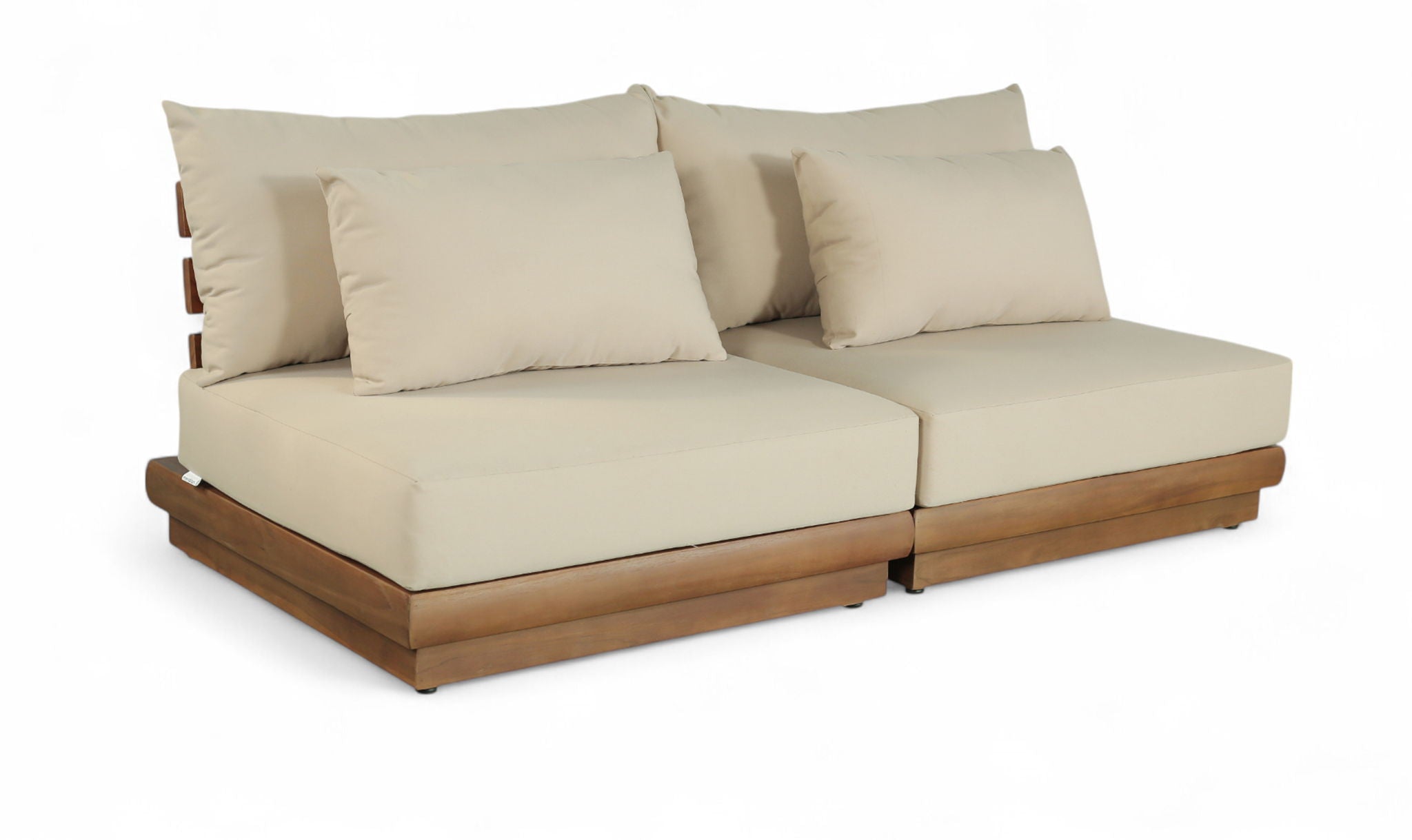 Mirella - 2 Piece Water Resistant Fabric 74" Upholstered Outdoor Patio Modular Armless Loveseat - Urban Living Furniture (Los Angeles, CA)