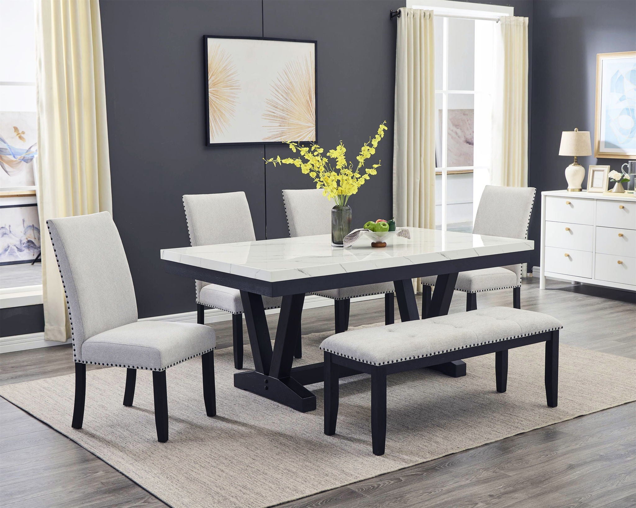 Vance - Dining Room Set - Charcoal / Dove - Urban Living Furniture (Los Angeles, CA)