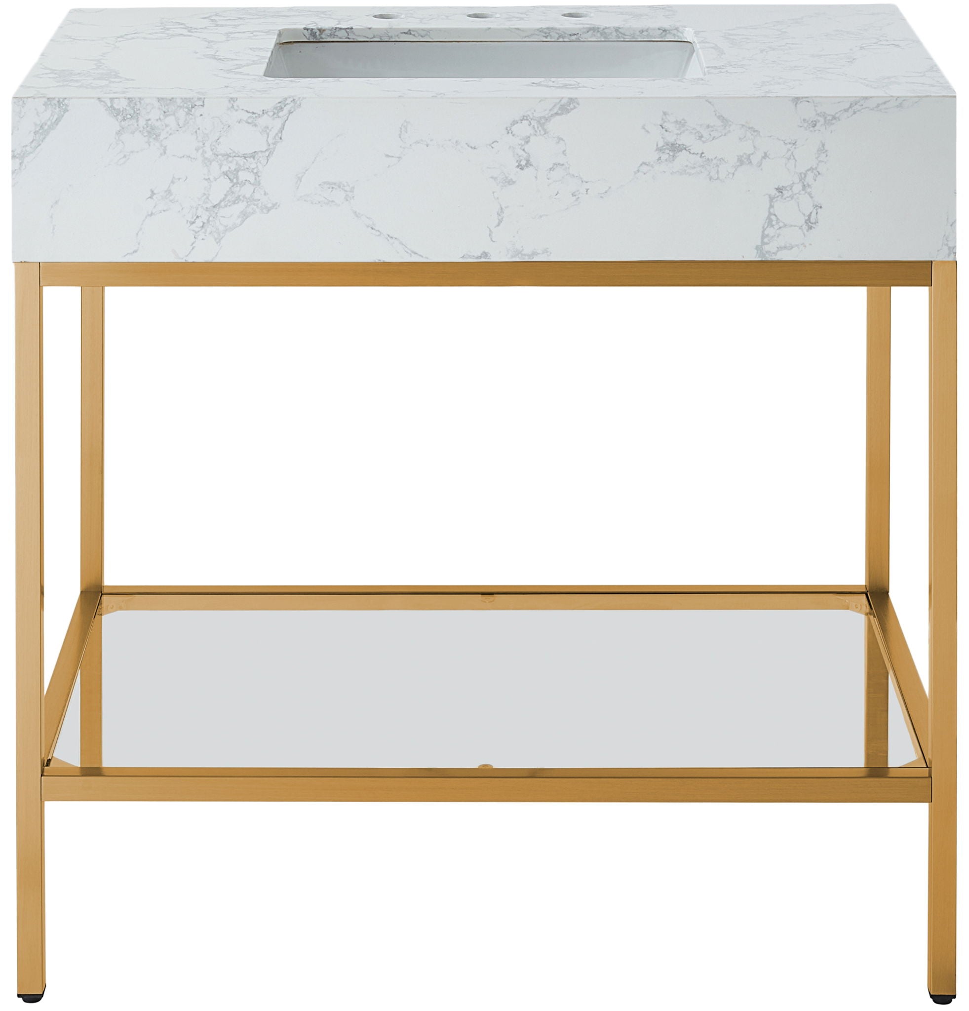 Marmo - Engineered Marble Bathroom Vanity With Gold Base - Urban Living Furniture (Los Angeles, CA)