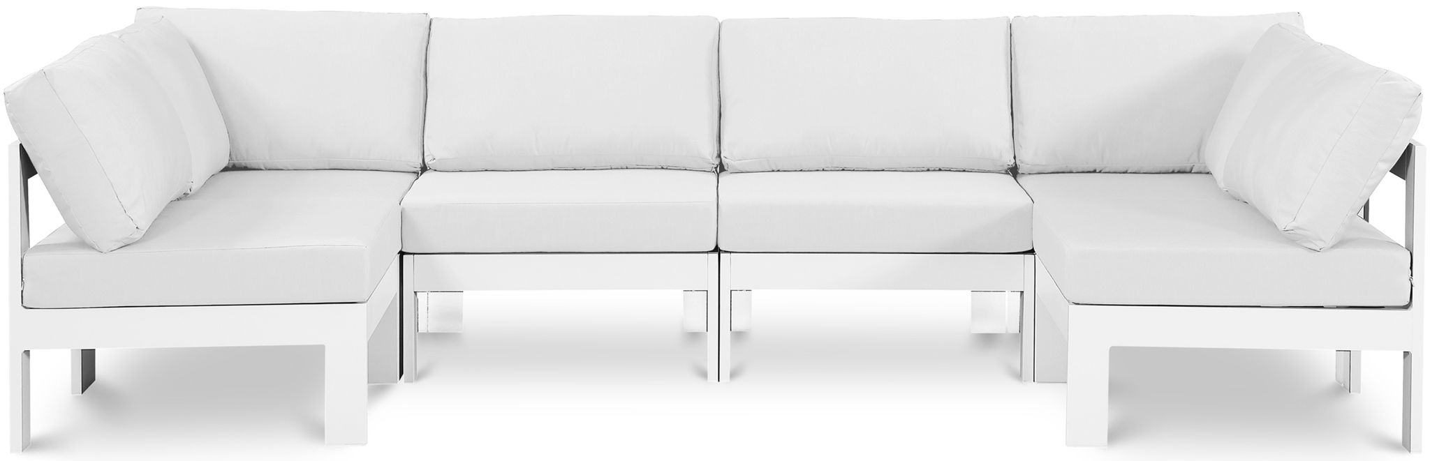 Nizuc - Outdoor Patio 6 Piece Modular Sectional With White Frame - Urban Living Furniture (Los Angeles, CA)