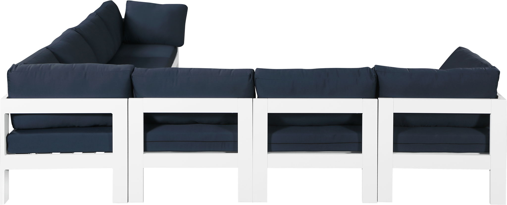 Nizuc - Outdoor Patio 7 Piece Modular Sectional With White Frame - Urban Living Furniture (Los Angeles, CA)