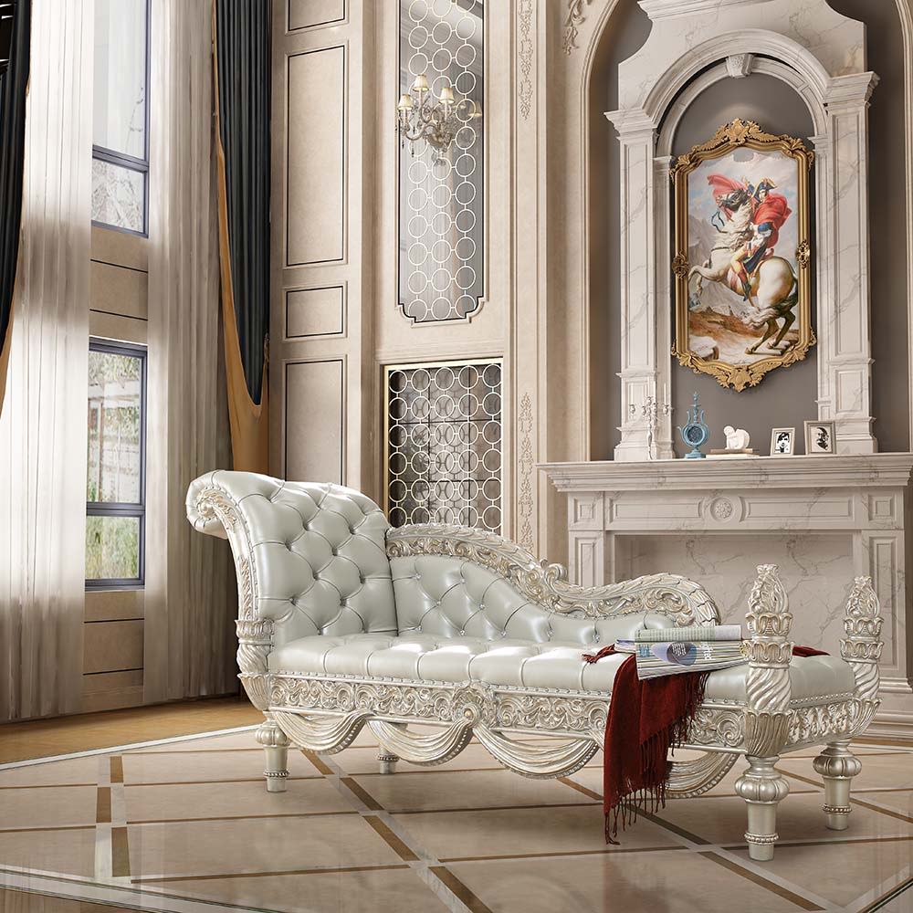 Sandoval - Bench - Beige PU & Champagne Finish - Urban Living Furniture (Los Angeles, CA)