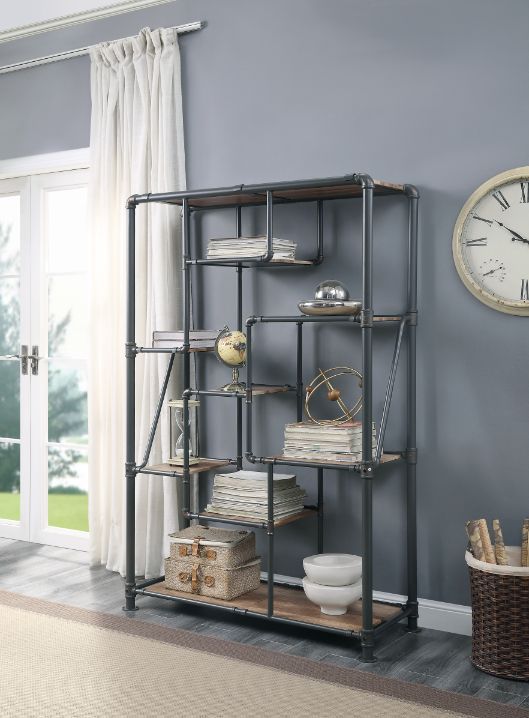 Brantley - Bookshelf - Antique Oak & Sandy Gray Finish - Urban Living Furniture (Los Angeles, CA)