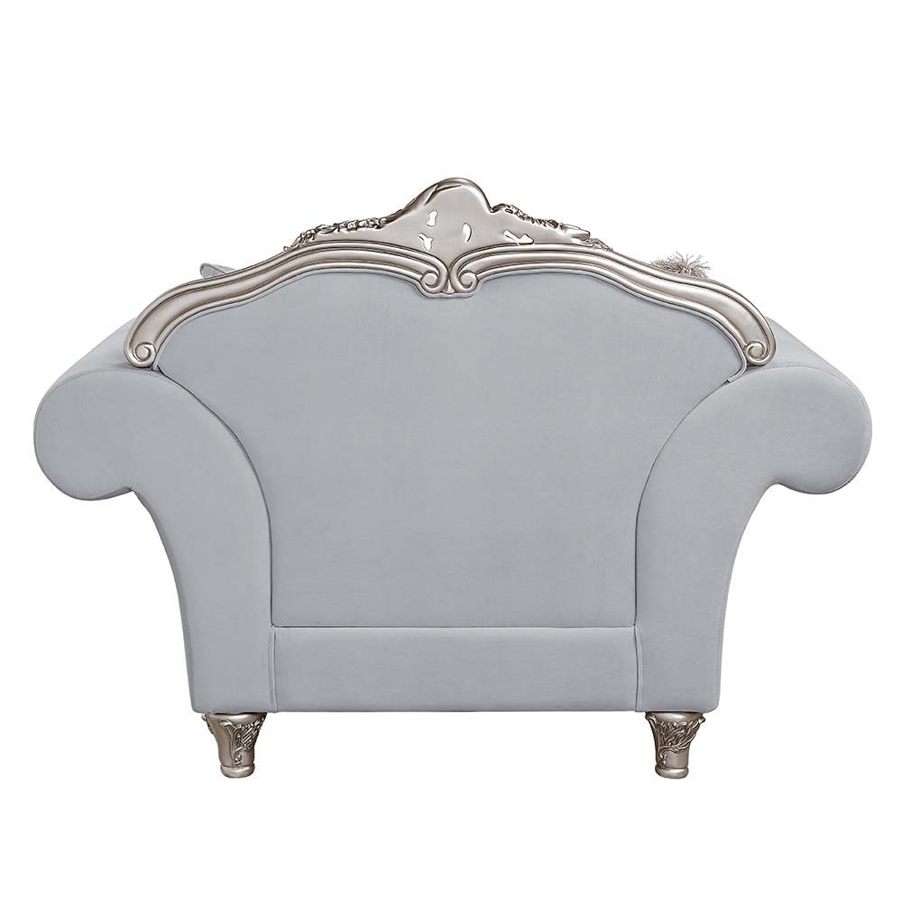 Pelumi - Chair - Light Gray Linen & Platinum - Finish - Urban Living Furniture (Los Angeles, CA)