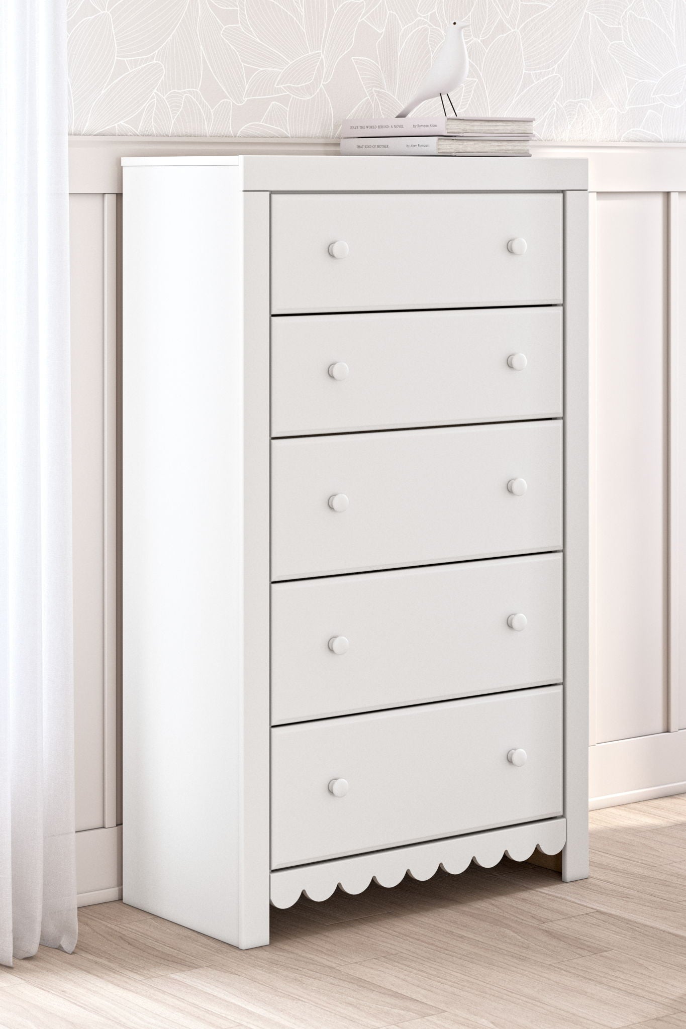 Mollviney - White - Five Drawer Chest - Urban Living Furniture (Los Angeles, CA)