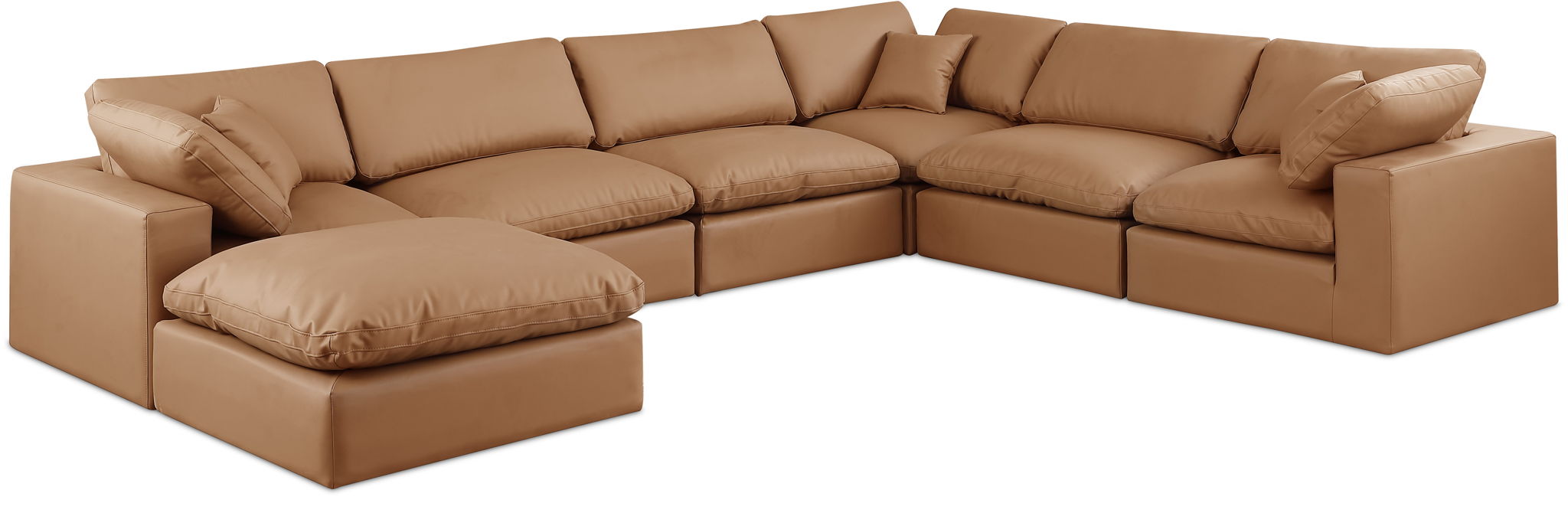 Comfy - 7 Piece Faux Leather Modular Sectional With Chaise - Urban Living Furniture (Los Angeles, CA)