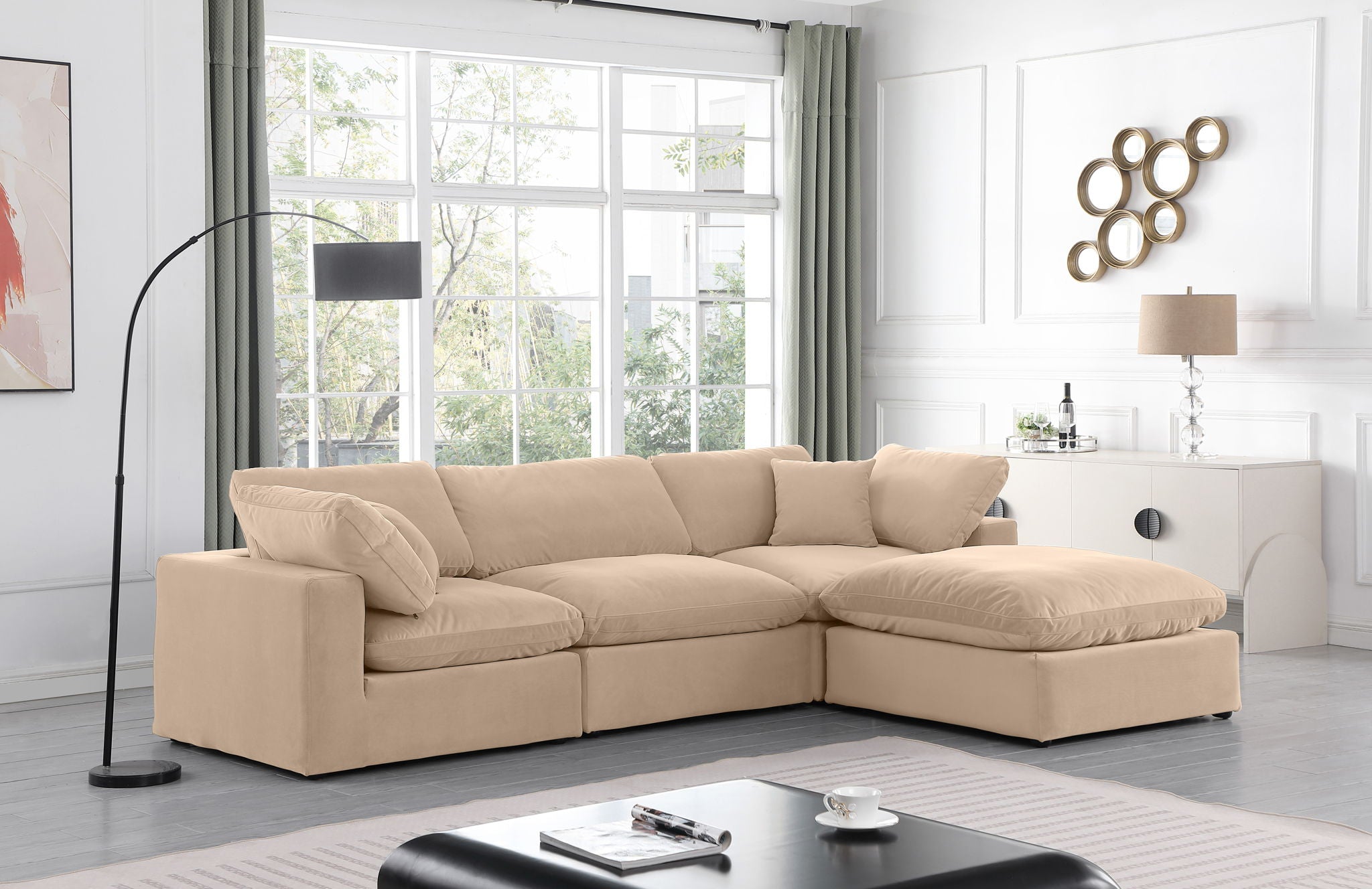 Comfy - 4 Piece Velvet Modular Sectional With Chaise - Urban Living Furniture (Los Angeles, CA)