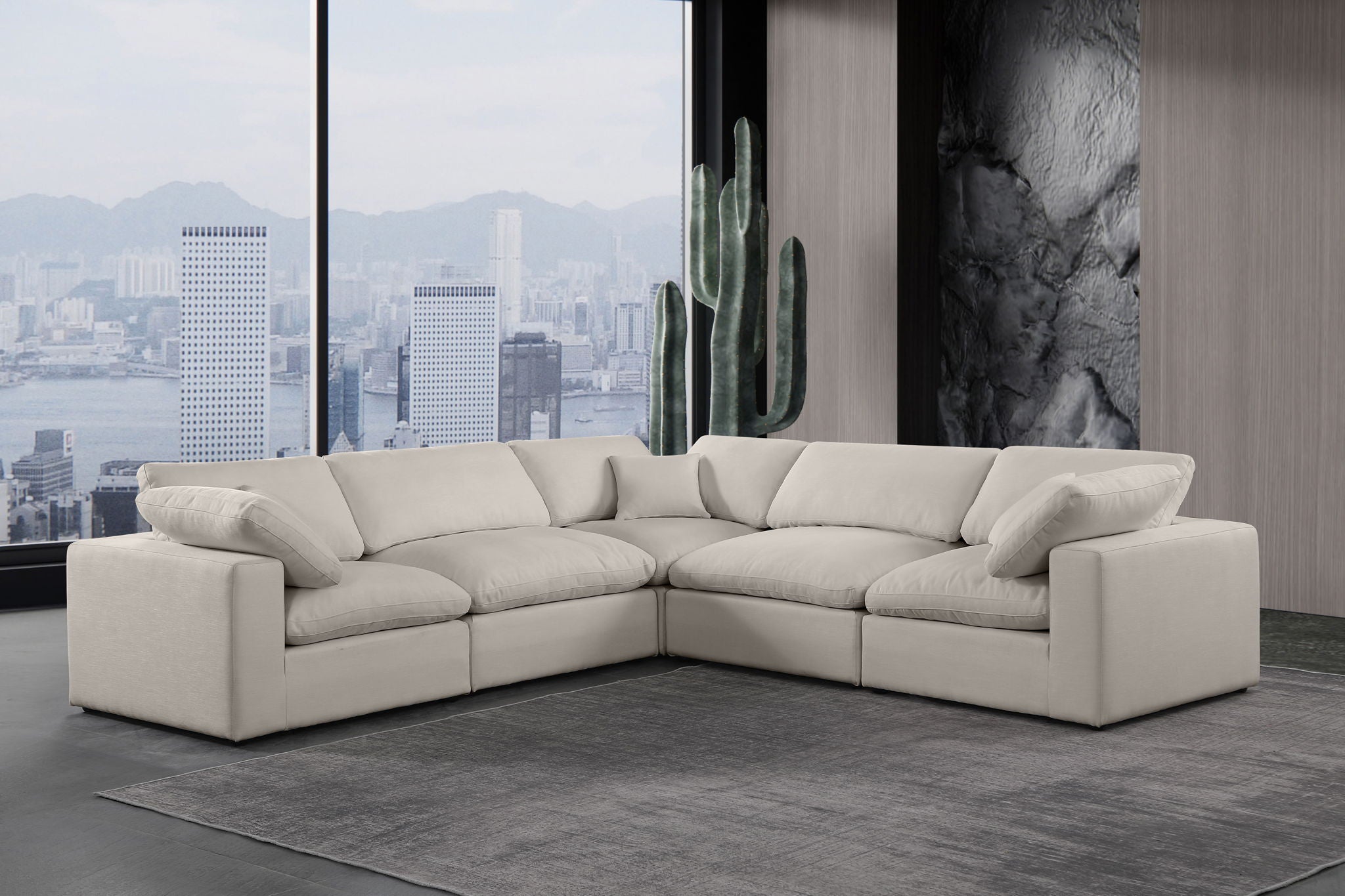 Comfy - 5 Piece Linen Modular Corner Sectional - Urban Living Furniture (Los Angeles, CA)