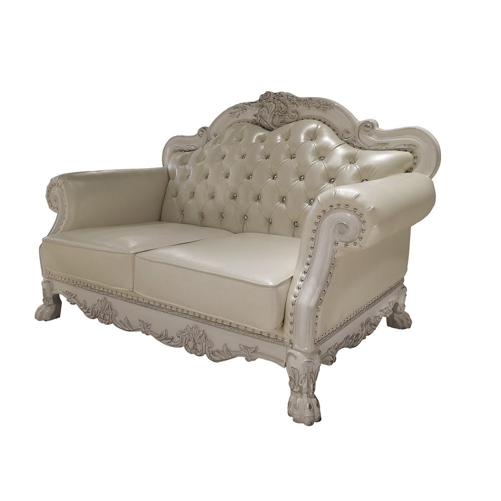 Dresden - Loveseat With 3 Pillows - Synthetic Leather & Bone White - Urban Living Furniture (Los Angeles, CA)