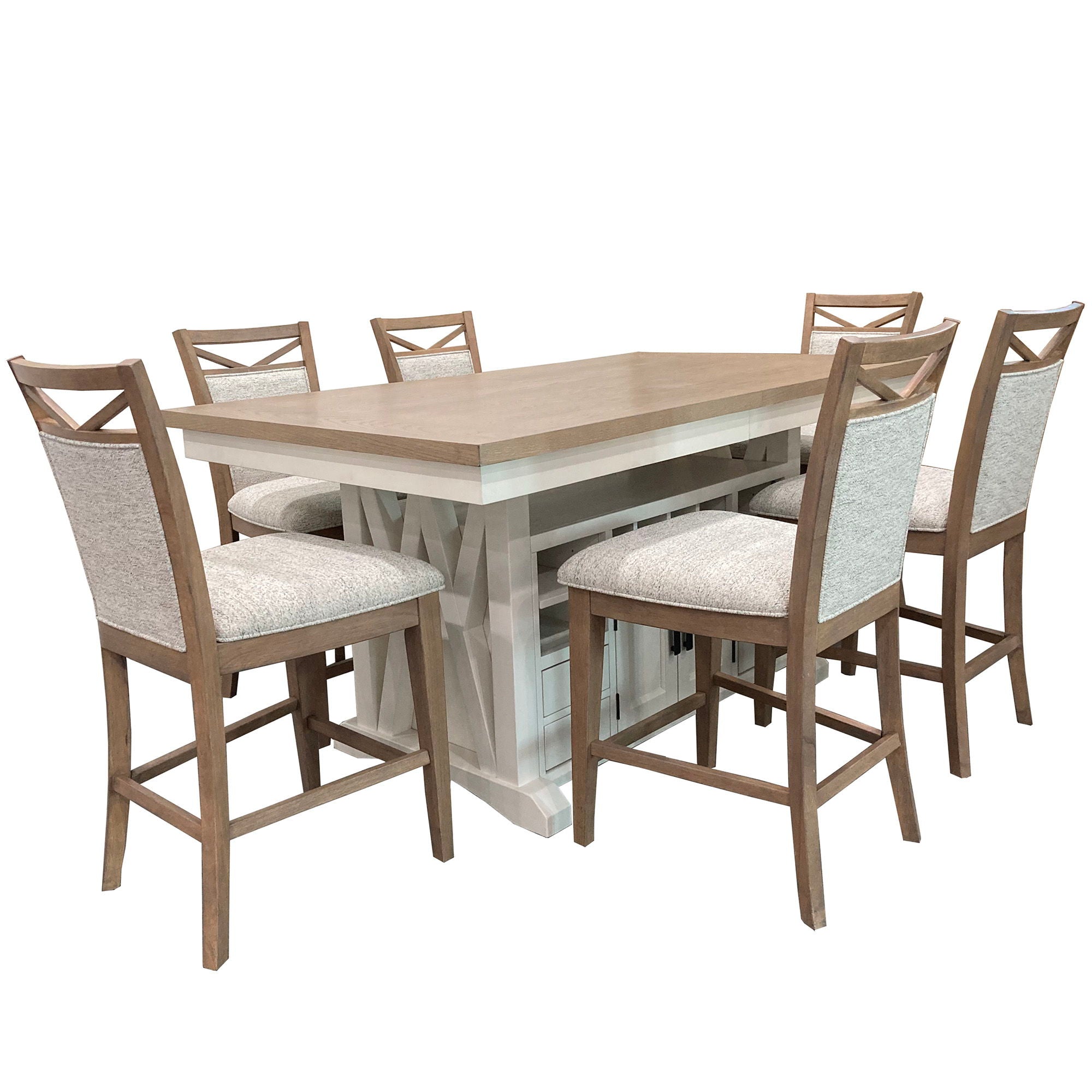 Americana Modern Dining - Island Counter-Height Extendable Dining Table - Cotton - Urban Living Furniture (Los Angeles, CA)