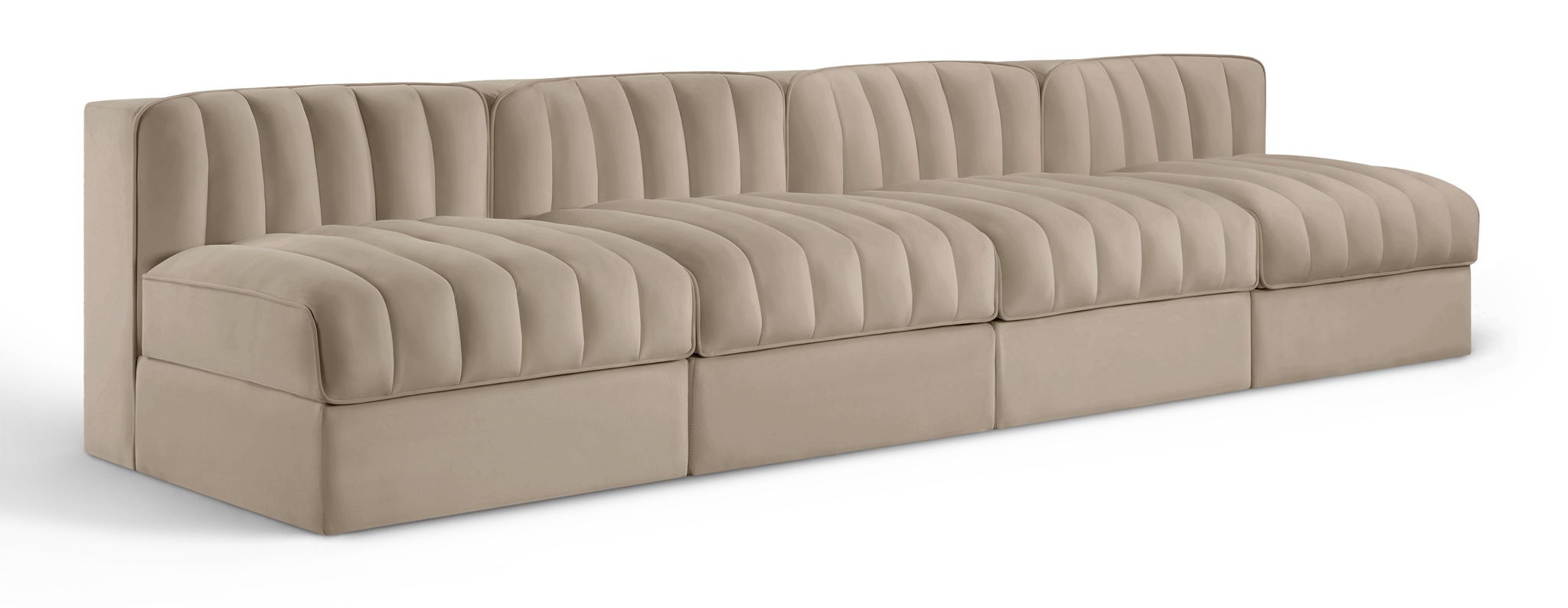 Rummi - Armless Velvet Performance Fabric Upholstered 4 Piece Modular Sofa - Urban Living Furniture (Los Angeles, CA)