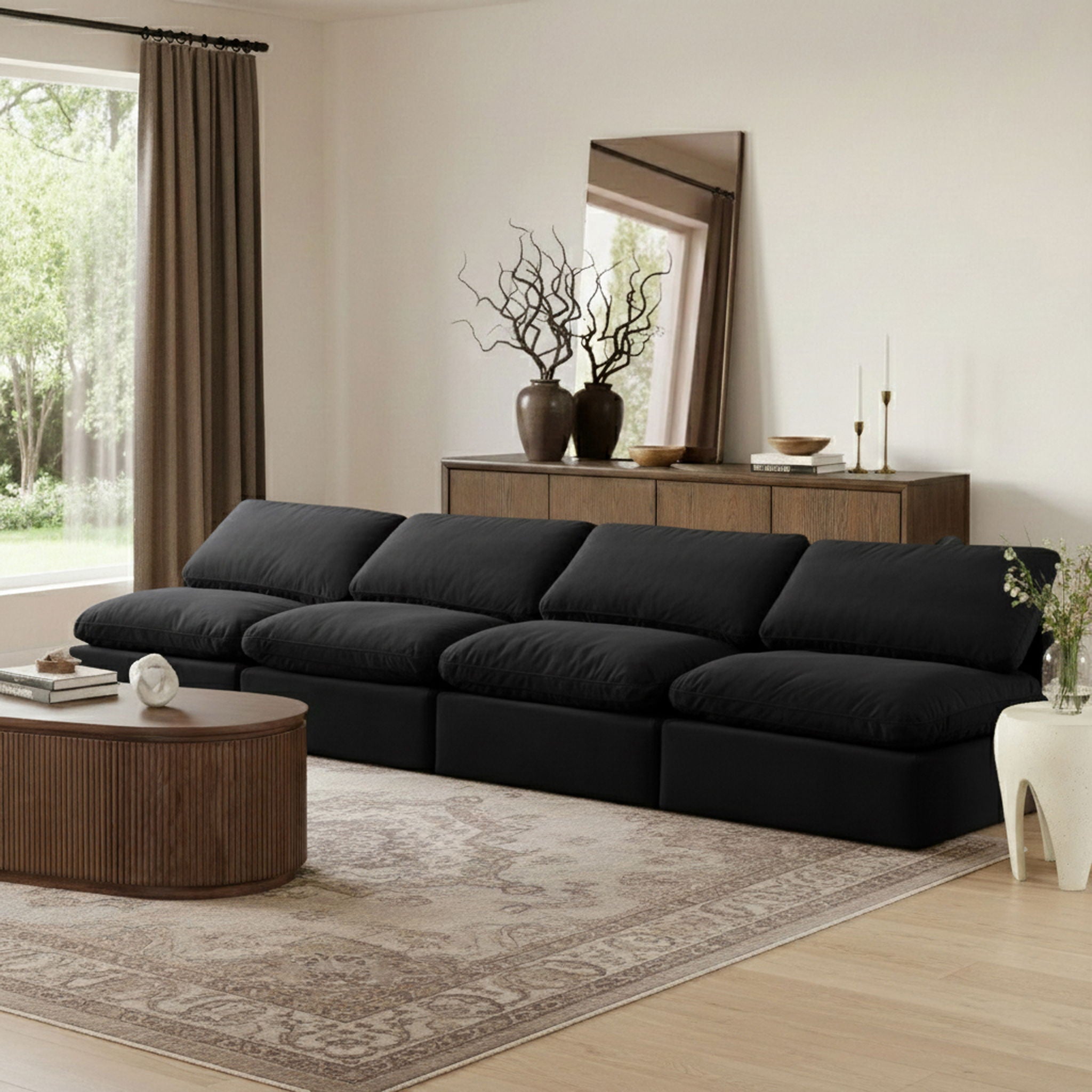 Indulge - Velvet 4 Seat Modular Armless Sofa - Urban Living Furniture (Los Angeles, CA)