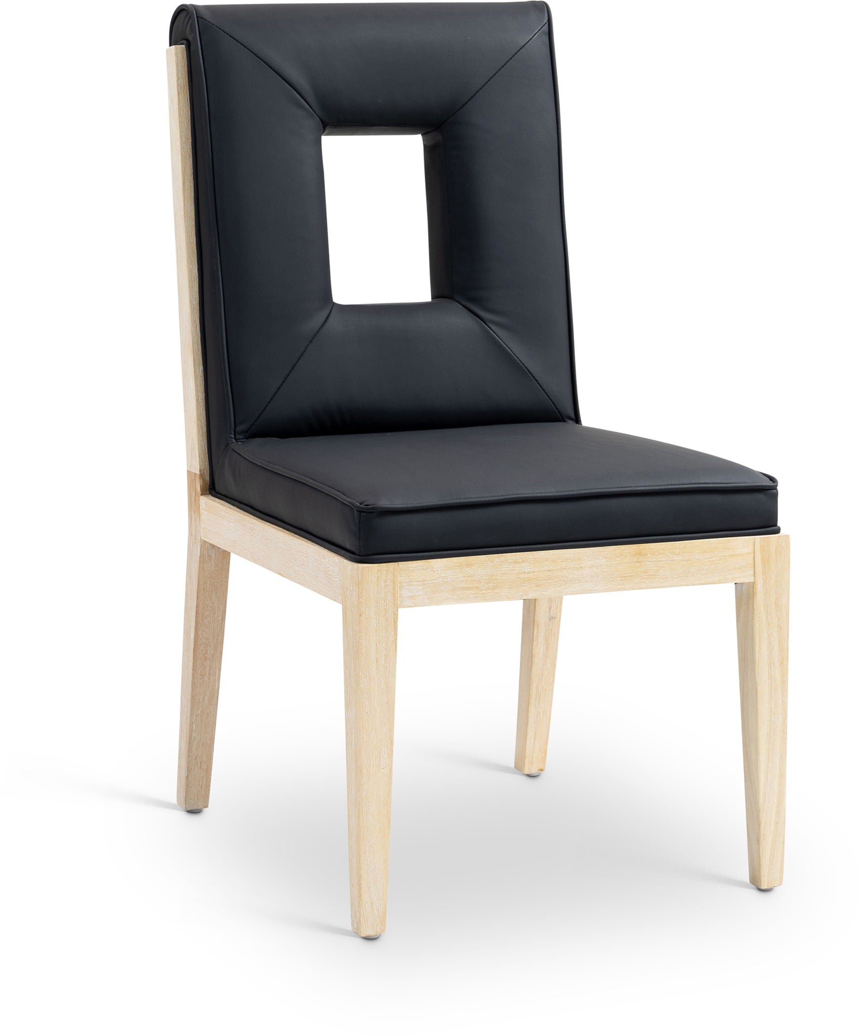 Gwendolyn - Faux Leather Dining Side Chair With Natural Frame (Set of 2) - Urban Living Furniture (Los Angeles, CA)