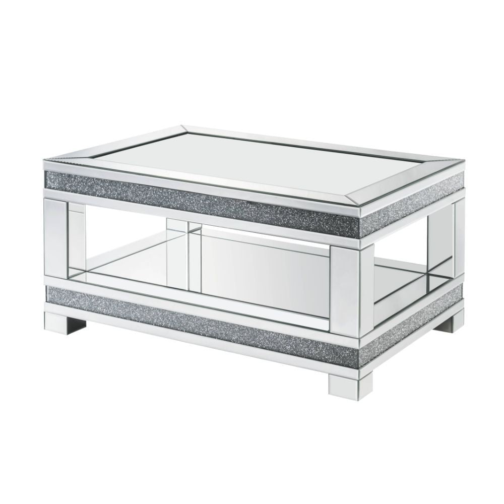 Noralie - Coffee Table With Open Compartment - Mirrored & Faux Diamonds - Urban Living Furniture (Los Angeles, CA)