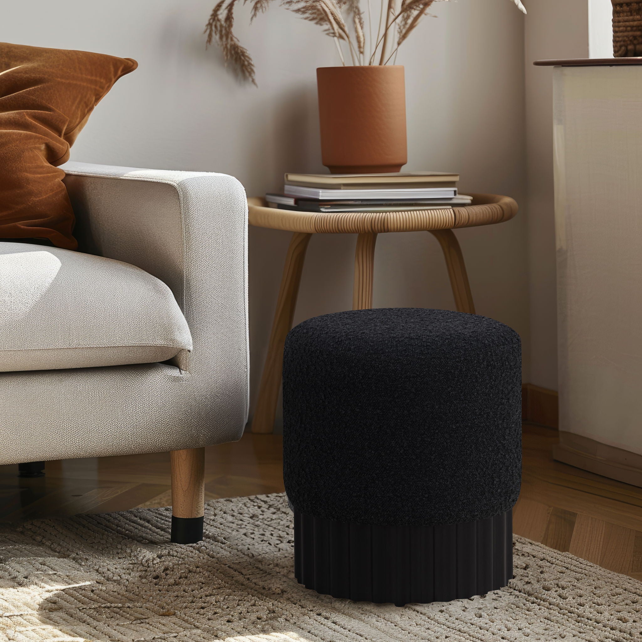 Veranda - Ottoman / Stool With Black Base - Urban Living Furniture (Los Angeles, CA)