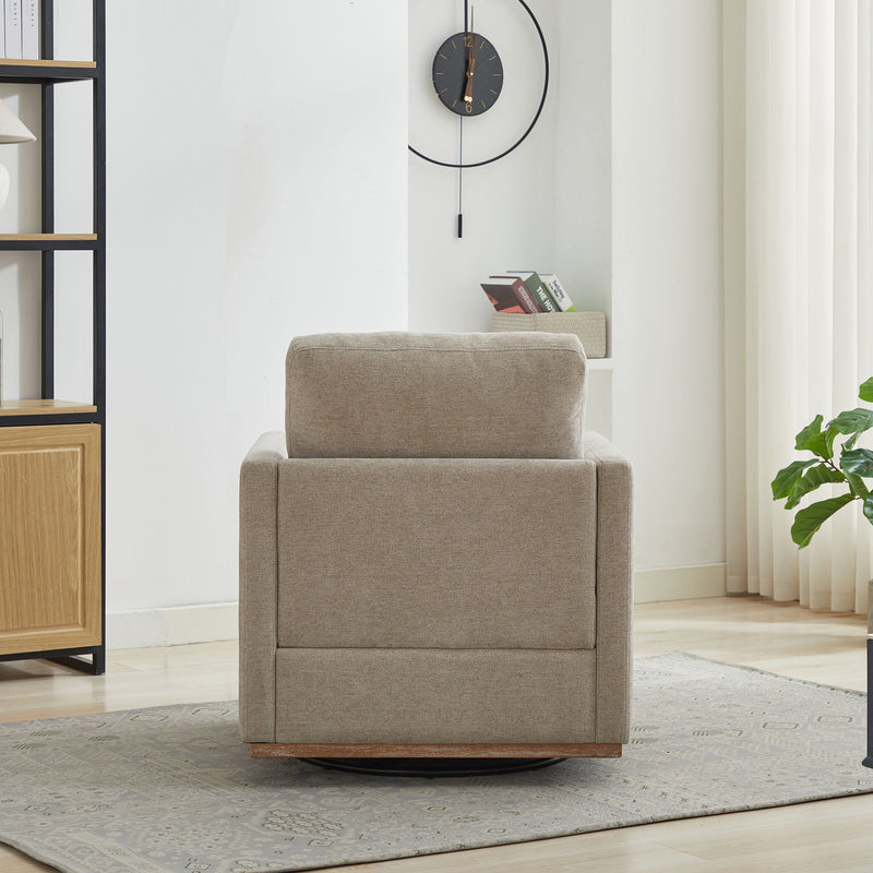 Square Upholstered Swivel Accent Chair For Living Room