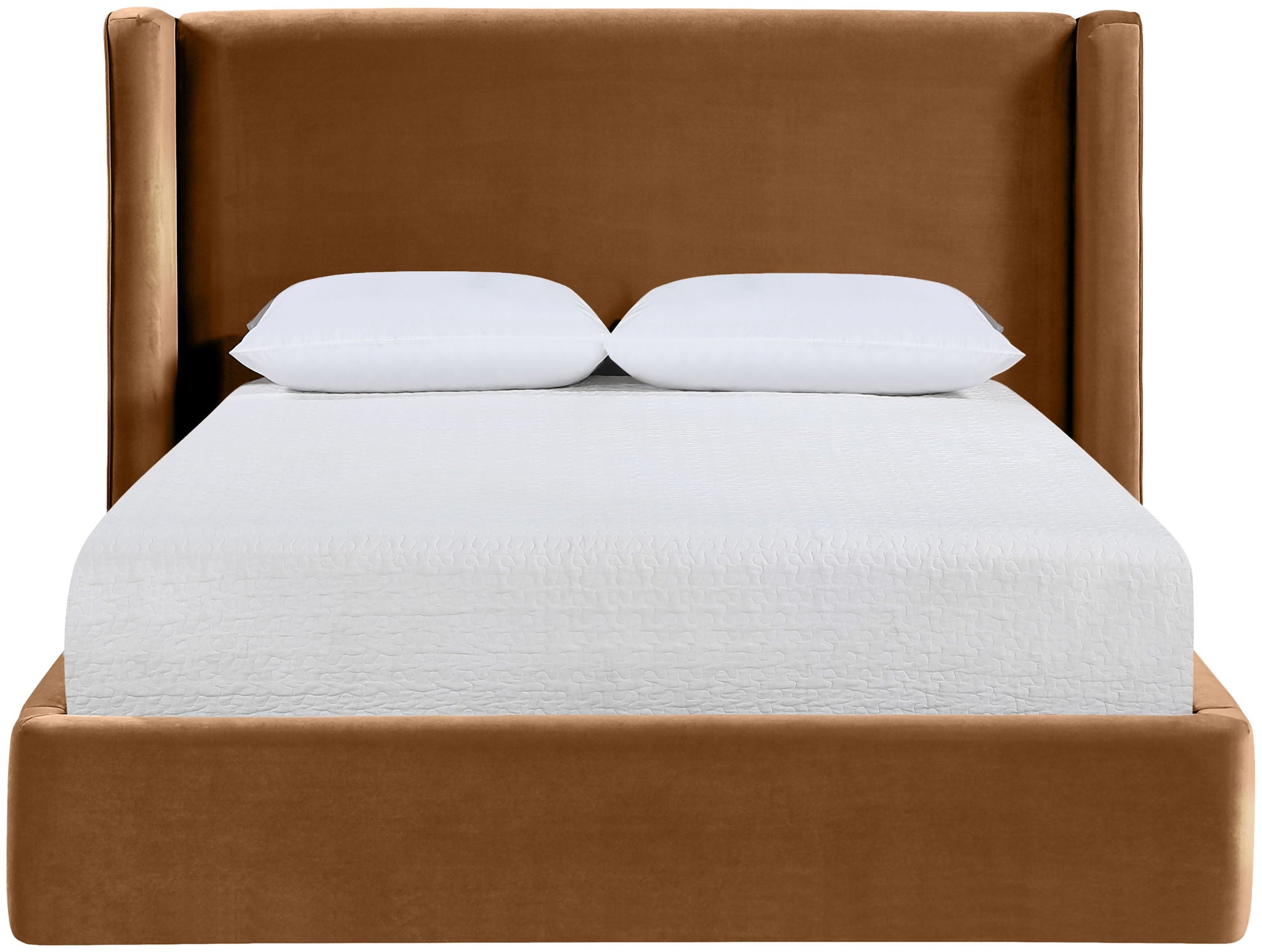 Kendall - Velvet Upholstered Bed - Saddle - Urban Living Furniture (Los Angeles, CA)