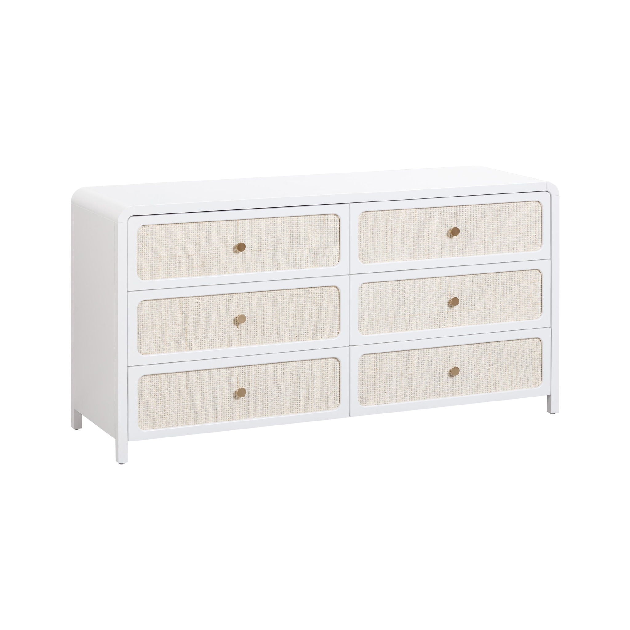 Patty - Rattan 6 Drawer Dresser - White - Urban Living Furniture (Los Angeles, CA)
