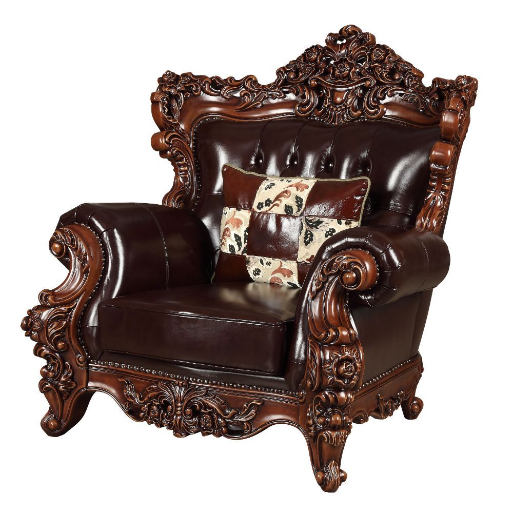 Forsythia - Chair - Espresso Top Grain Leather Match & Walnut - Urban Living Furniture (Los Angeles, CA)