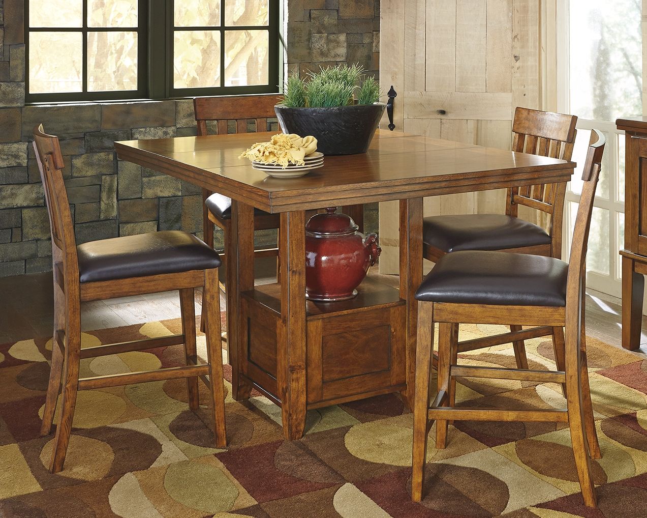 Ralene - Medium Brown - Rectangular Dining Room Counter Extension Table - Urban Living Furniture (Los Angeles, CA)