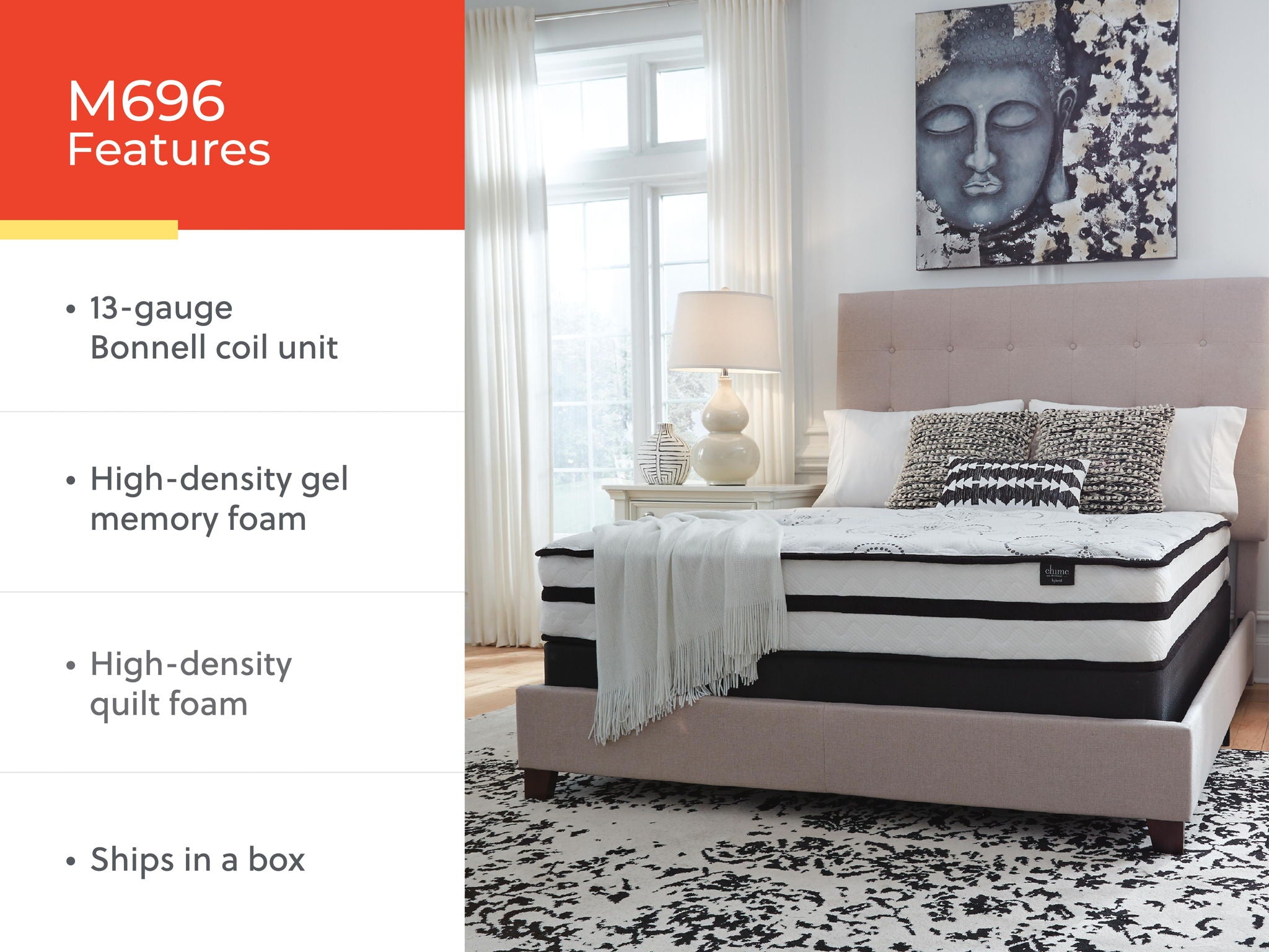 Chime 10 Inch Hybrid - Medium Hybrid Mattress - Urban Living Furniture (Los Angeles, CA)