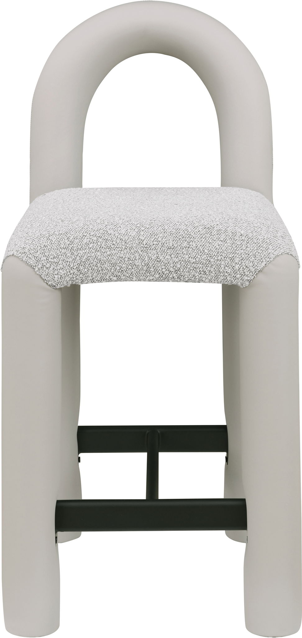 Amari - Vegan Leather and Boucle Fabric Stool - Urban Living Furniture (Los Angeles, CA)