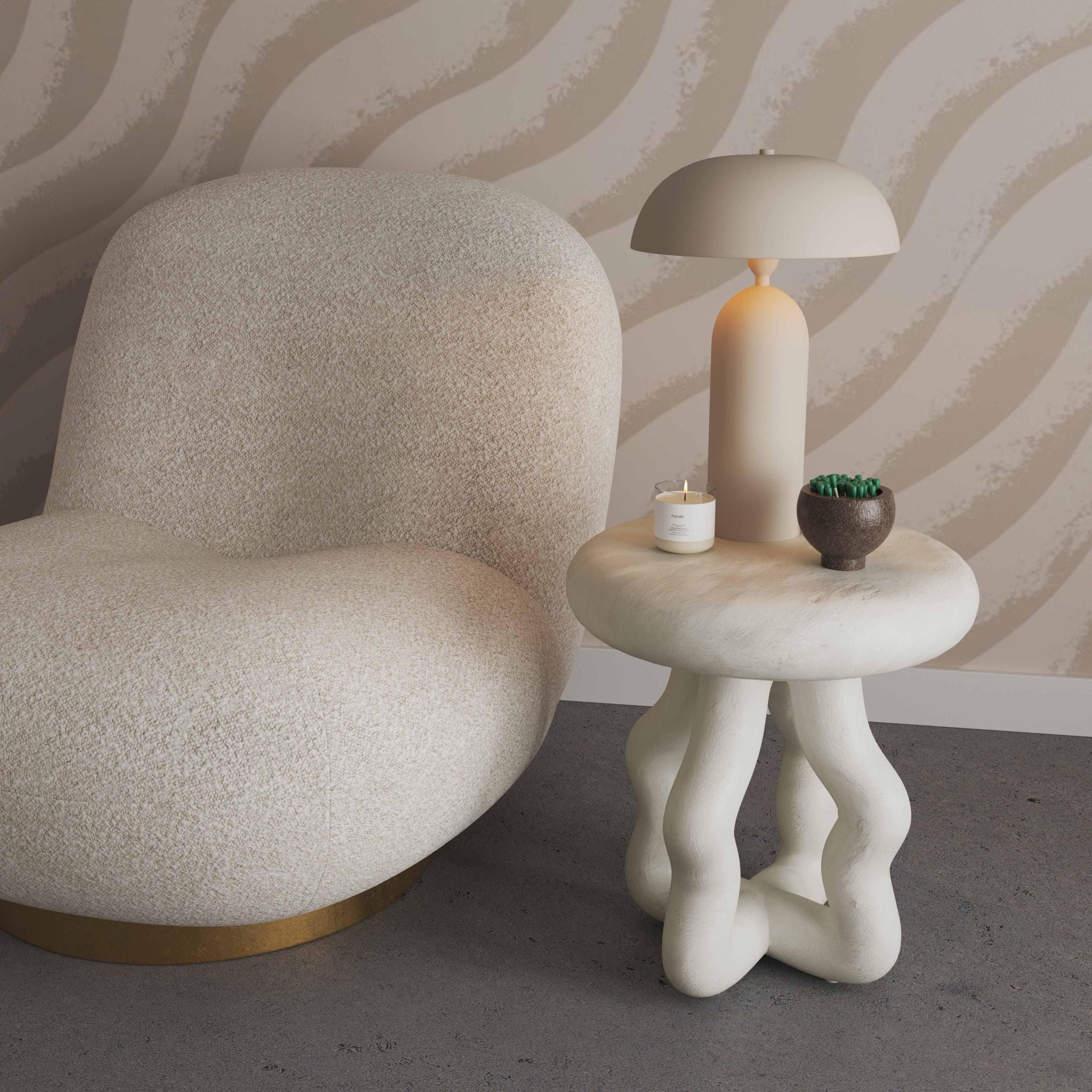 Maddie - Textured Side Table - Cream - Urban Living Furniture (Los Angeles, CA)
