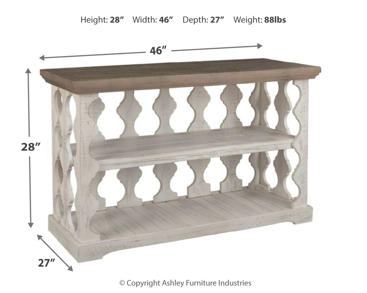 Havalance - Gray / White - Console Sofa Table - Urban Living Furniture (Los Angeles, CA)