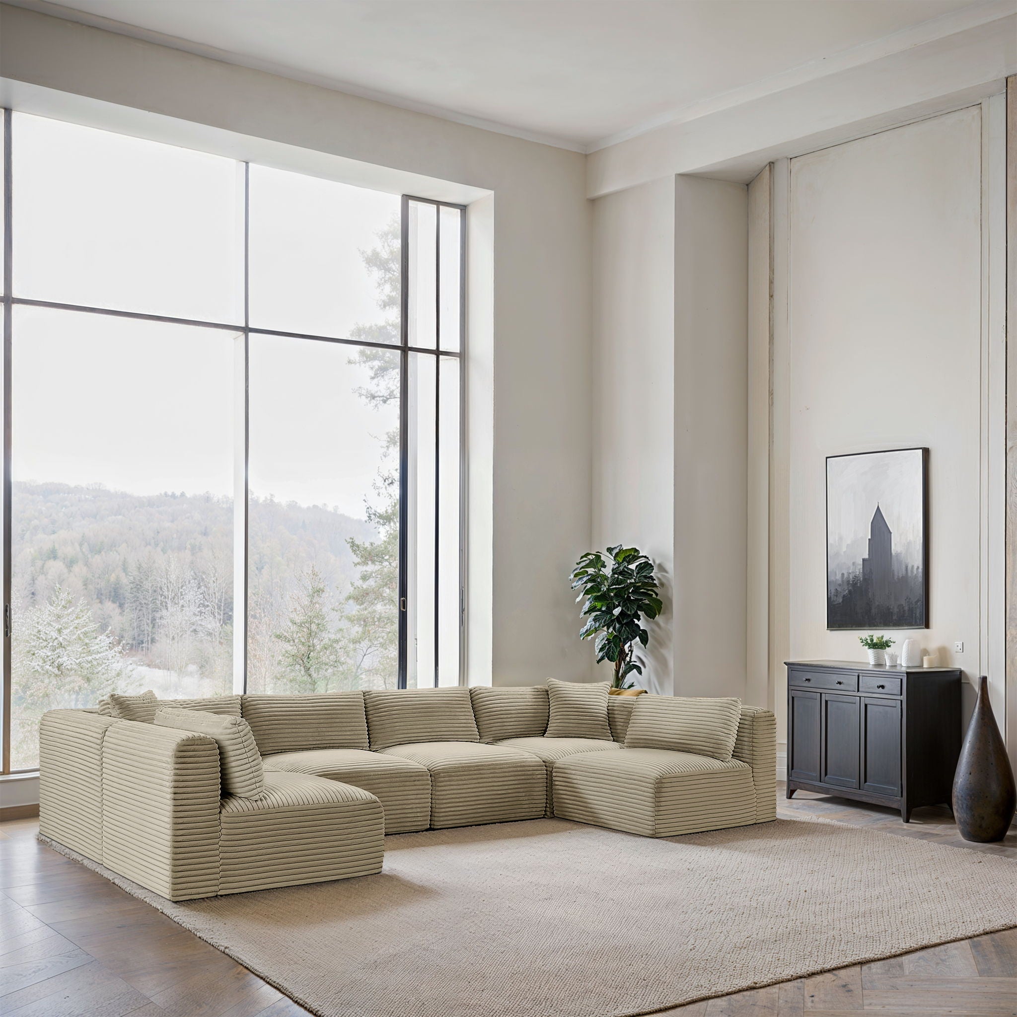 Shaggy - 6 Piece Modular U-Shaped Armless Sectional - Urban Living Furniture (Los Angeles, CA)