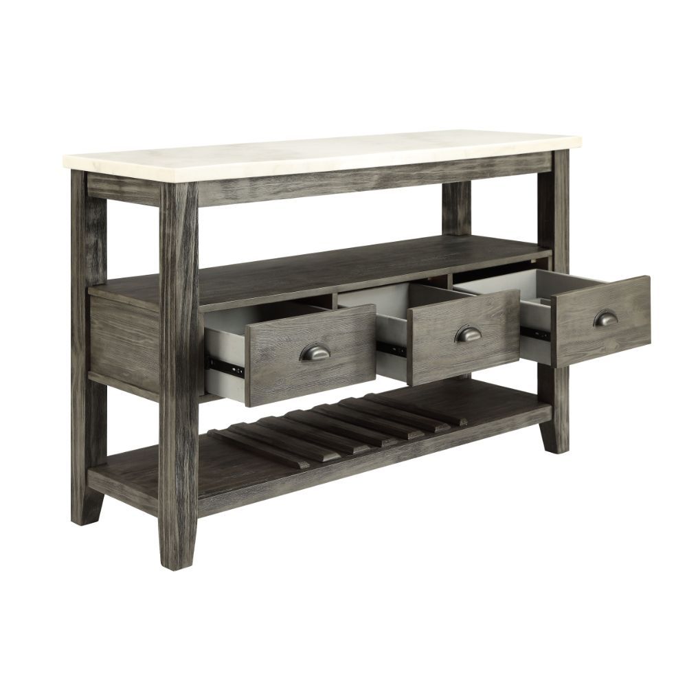 Merel - Server - White Marble & Gray Oak - Urban Living Furniture (Los Angeles, CA)