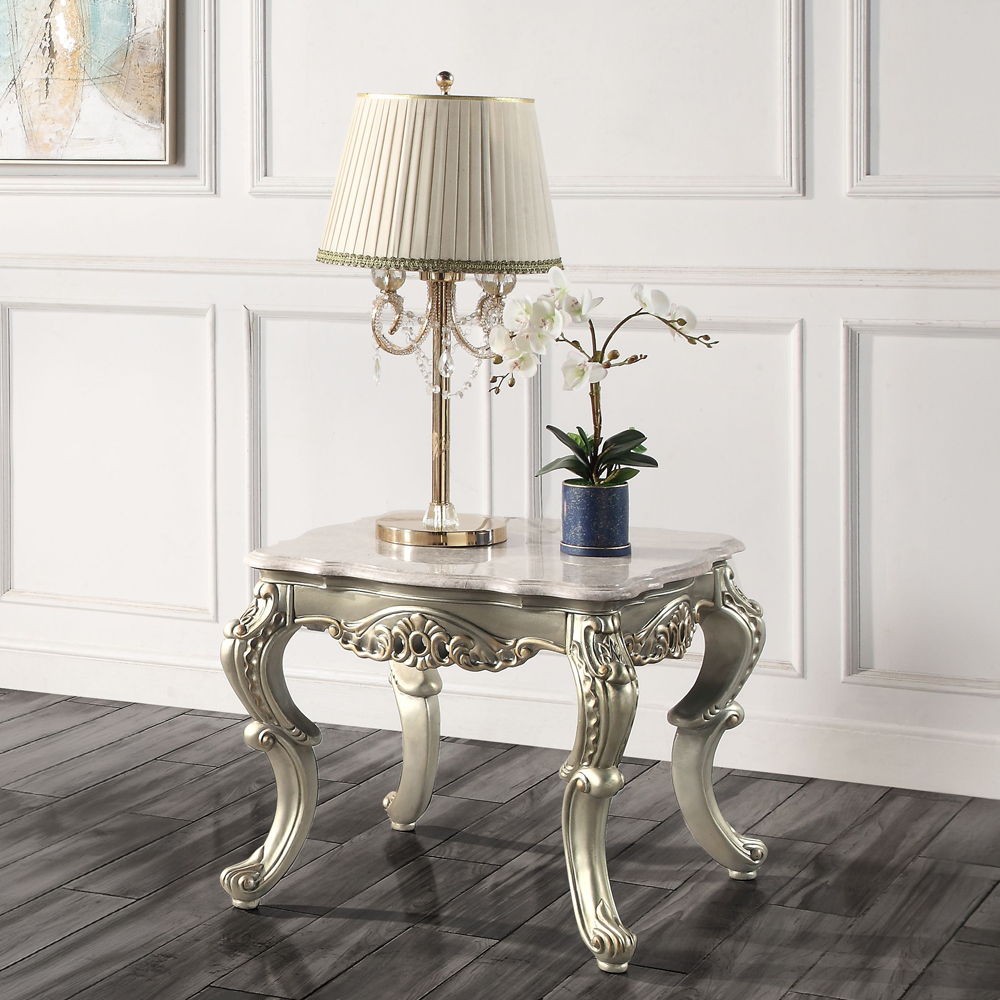 Miliani - End Table With Marble Top - Natural Marble Top & Antique Bronze - Urban Living Furniture (Los Angeles, CA)