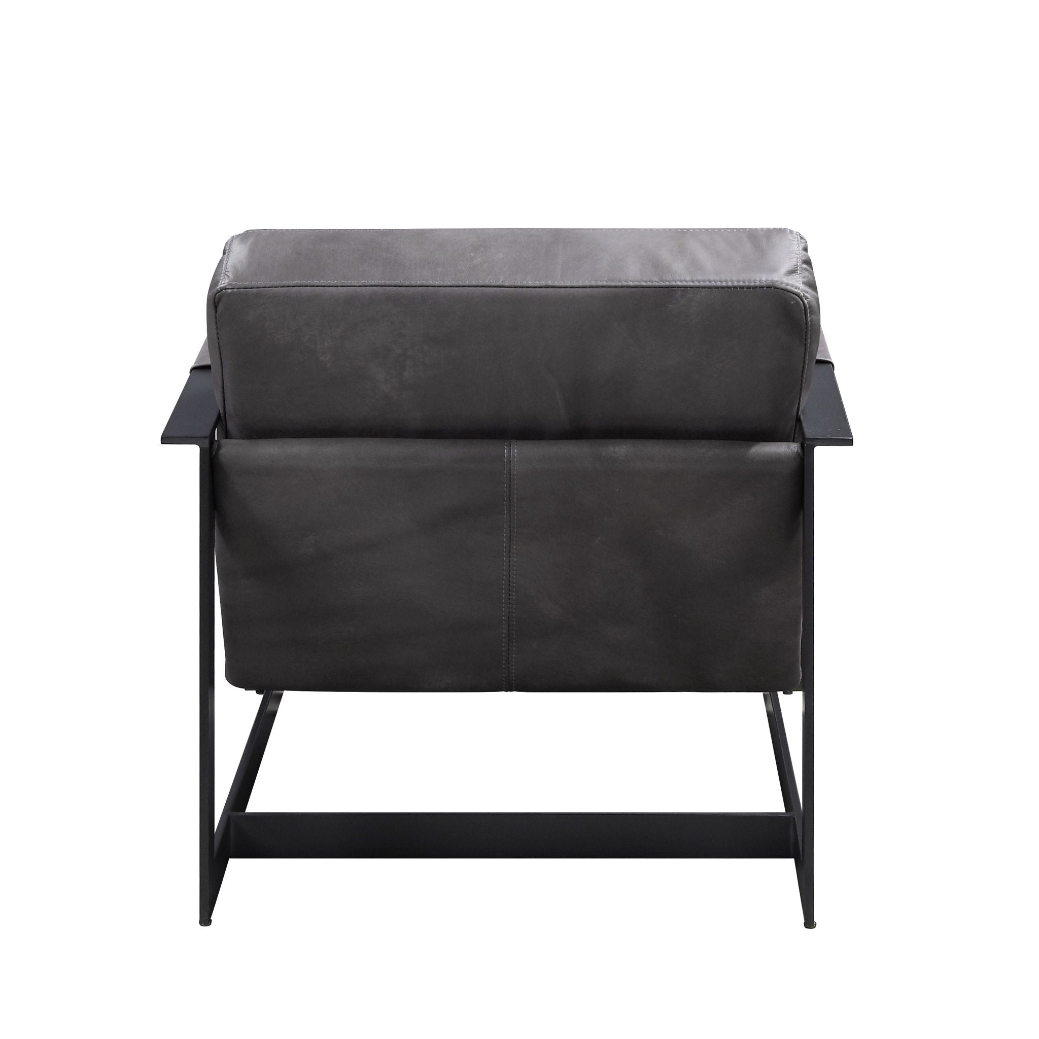 Locnos - Accent Chair - Gray Top Grain Leather & Black - Urban Living Furniture (Los Angeles, CA)