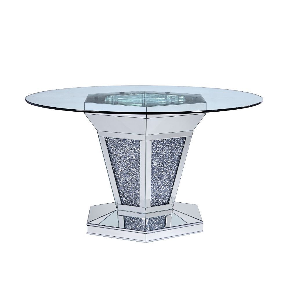 Noralie - Dining Table - Mirrored, Faux Diamonds & Clear Glass - Urban Living Furniture (Los Angeles, CA)