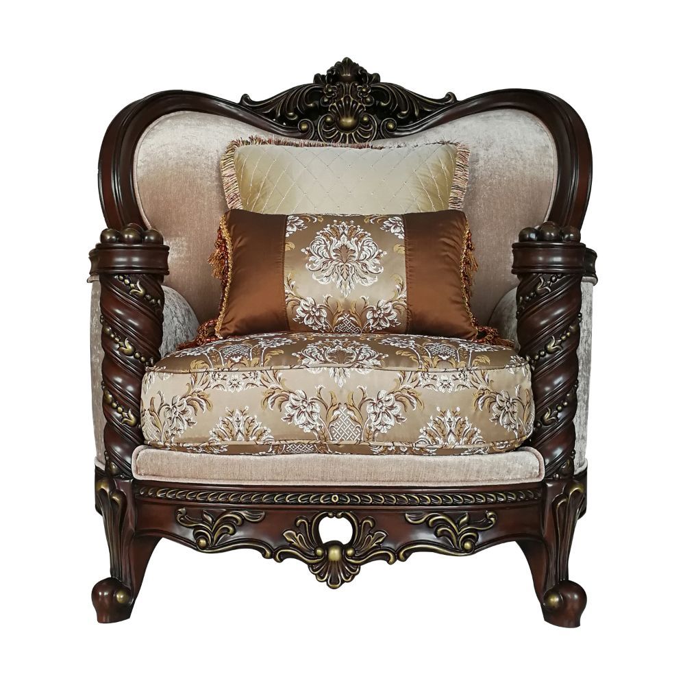 Devayne - Chair - Fabric & Dark Walnut - Urban Living Furniture (Los Angeles, CA)