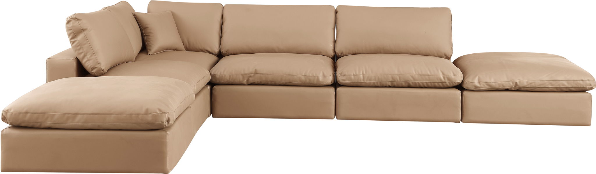 Comfy - 6 Piece Faux Leather Modular Sectional - Tan - Urban Living Furniture (Los Angeles, CA)