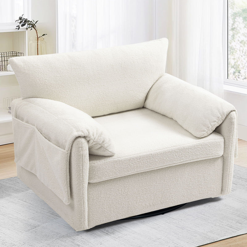 Oversized Swivel Armchair Modern Chair & Single Sofa Lounge, Comfortable Seating For Living Room
