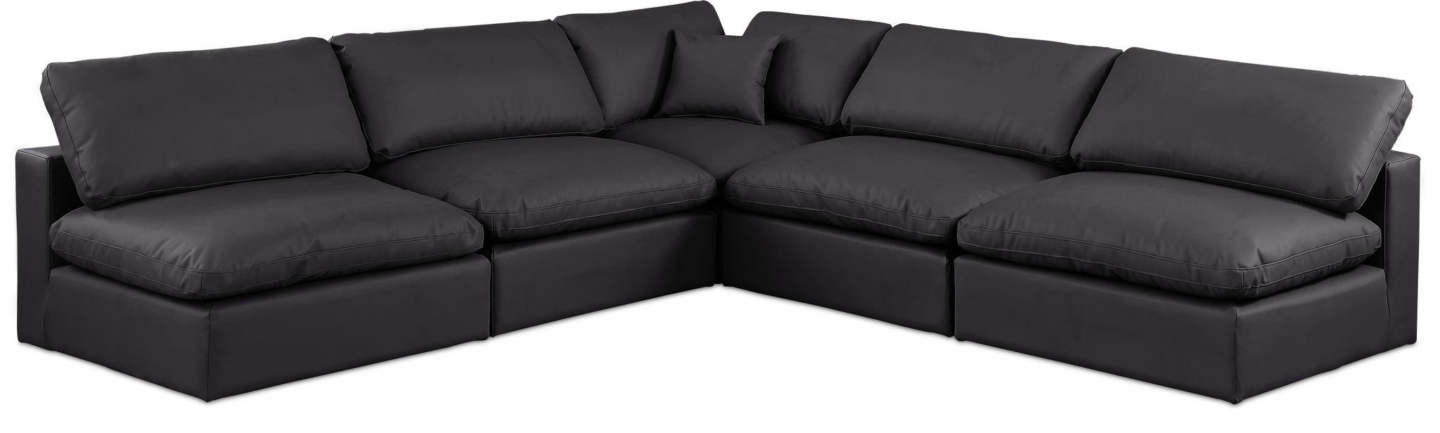 Comfy - 5 Piece Faux Leather Modular Corner Armless Sectional - Urban Living Furniture (Los Angeles, CA)