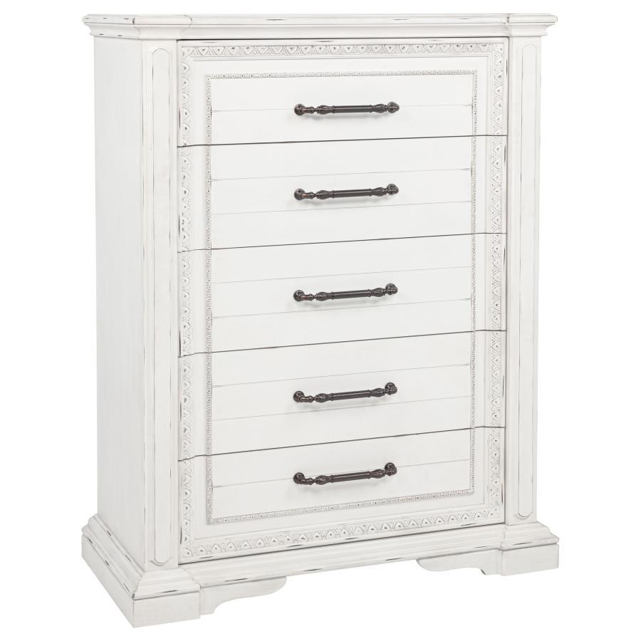 Mckinney - 5-Drawer Bedroom Chest Of Drawers - Vintage White - Urban Living Furniture (Los Angeles, CA)