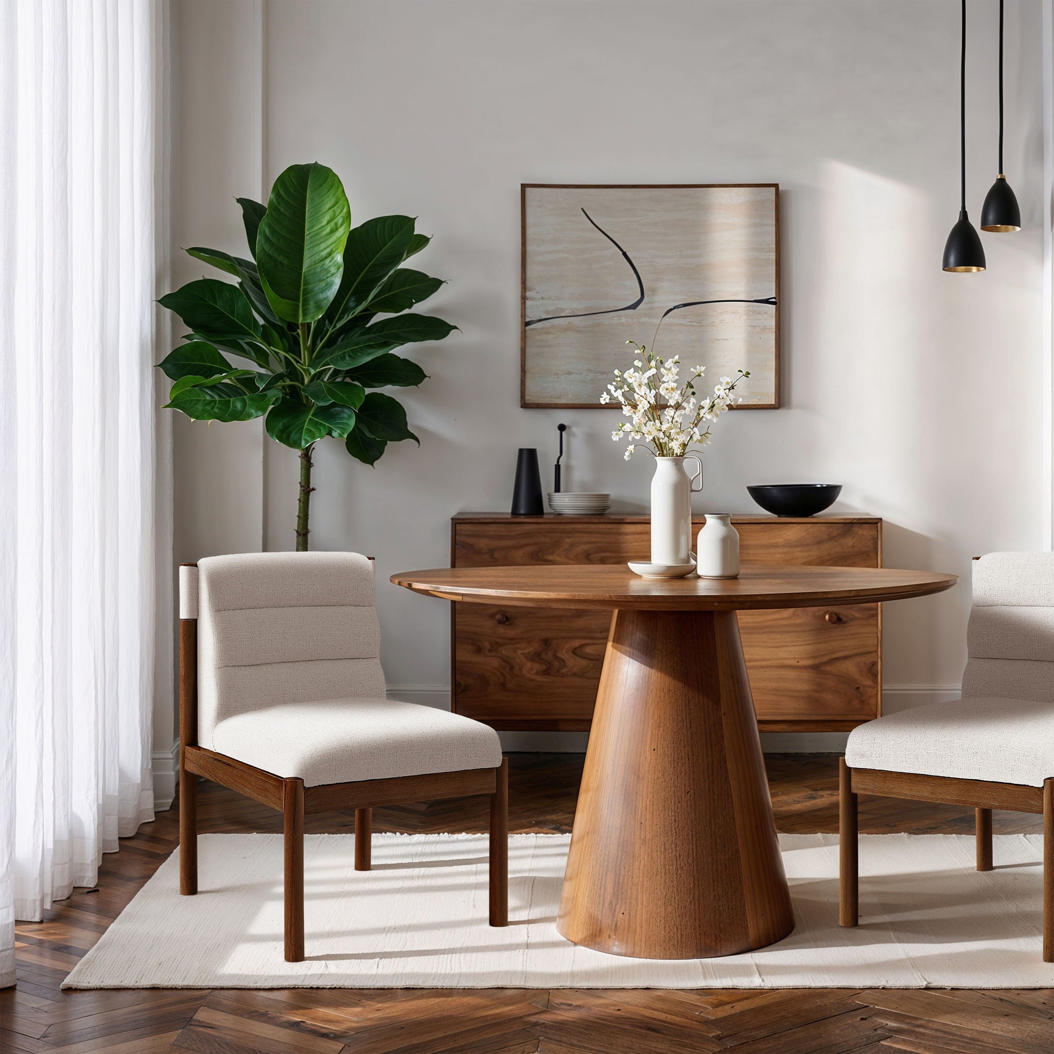 Eloura - Linen Textured Fabric Dining Chair (Set of 2) - Urban Living Furniture (Los Angeles, CA)