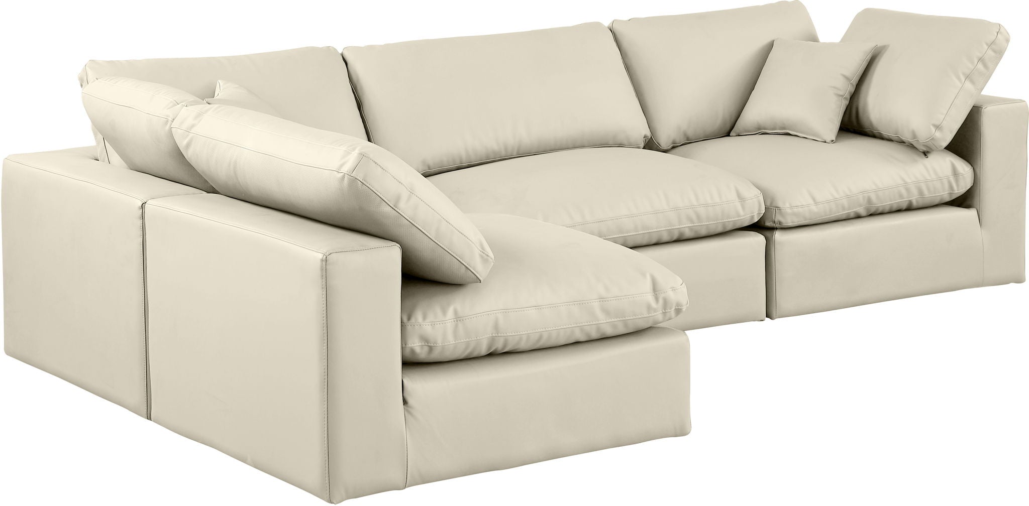 Comfy - 4 Piece Faux Leather Modular Armless Sectional - Urban Living Furniture (Los Angeles, CA)