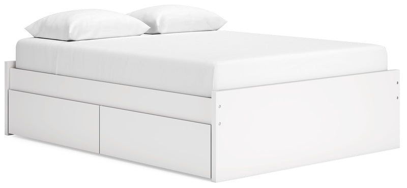 Onita - White - Queen Platform Bed With 2 Side Storage