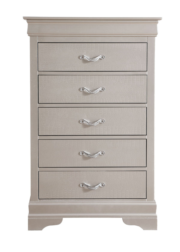 Lorana - Modern Chest - Silver Champagne