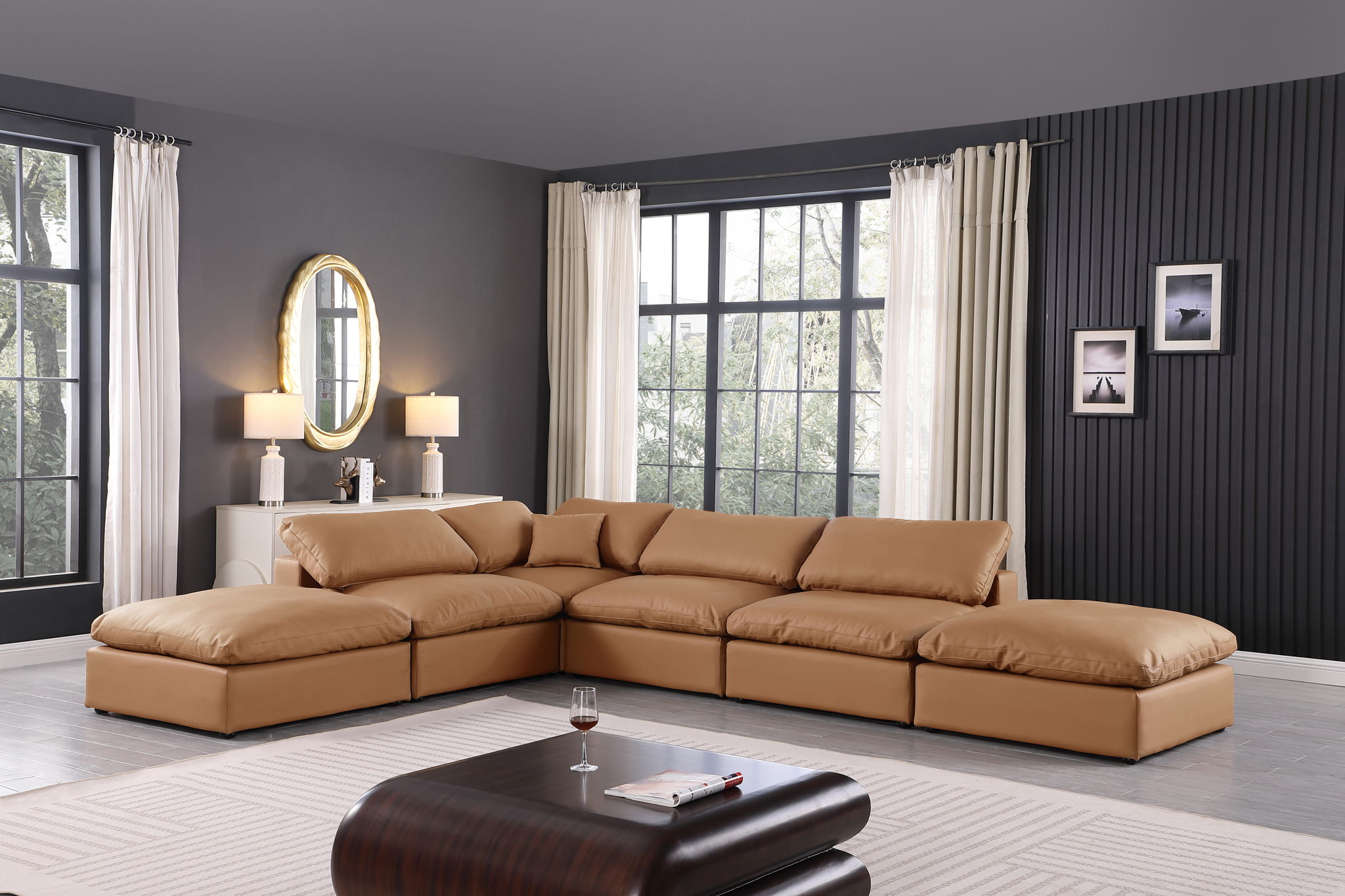 Comfy - 6 Piece Faux Leather Modular Sectional - Urban Living Furniture (Los Angeles, CA)