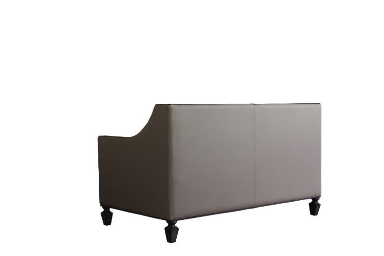 House - Beatrice Loveseat - Tan PU, Black PU & Charcoal Finish - Urban Living Furniture (Los Angeles, CA)
